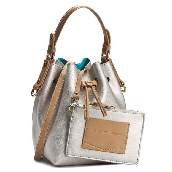 Trussardi Jeans Handbags Drawstring Women's Pocketbook Over Shoulder - Picture 1 of 8